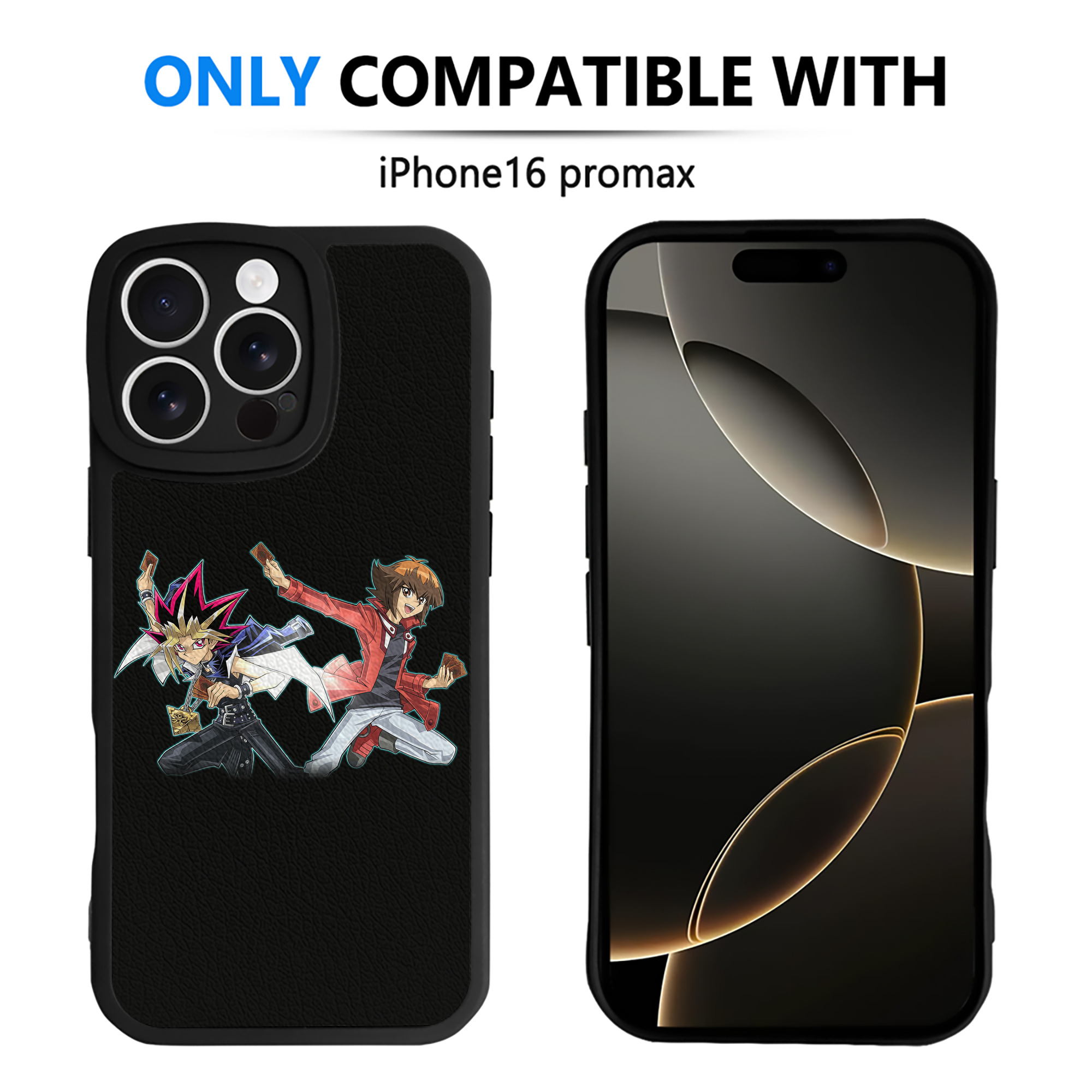（画像用） 遊☆戯☆王 Yu-Gi-Oh! 【iPhone 16シリーズ対応】シリコンスマホケース（レザー調） 材質：シリコン